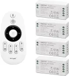 Lighteu&reg;, Milight Miboxer nuotolinio valdymo rinkinys: 4 x paprastų reguliatorių rinkinys su 1 x belaidžiu 4 zonų rf nuotolinio valdymo pulteliu 4x Fut036s + Fut007