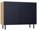 Komoda svetainei su lamelėmis moderni Slim 100 x 40 x 78 cm Granat ąžuolas artisan