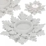 Springos Kalėdinis žvakidė tealight žvakėms, sidabrinis blizgučiai, glamour stilius, 12 cm