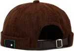Xyiyi vyri&scaron;ka velvetinė dokerinė kepurė be kra&scaron;telių, kaukolės kepurė, darbininko jūreivio kepurė užlenktais kra&scaron;tais, retro stiliaus beanie kepurė