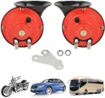 Traukinio signalas, Lncboc 110 Db universalus sraigės oro signalo garsiakalbis automobilinis traukinio signalas 12 V automobiliui, motociklui, sunkvežimiui, valčiai, atsparus vandeniui, 2 vnt. (raudonas)