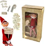 Elf Psotnik figūrėlės rinkinys, lentelės, durys, advento užduotys, rinkinys, įtaisai
