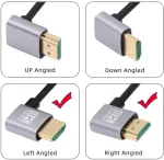Cablecc Itin plonas hdmi 2.1 hdtv kabelis 8k 4k itin lankstus plonas kairinis kampas į de&scaron;inįjį kampą 90 laipsnių a tipo kompiuteriui hdtv (50cm)