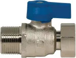 Rutulinis ventilis tiesus su pasukama veržle 1/2" vidinis/i&scaron;orinis sriegis, ventilis katilui, mėlynas