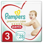 Pampers Premium Care 3 Dydžio Sauskelnės-Kelnaitės, 28 Kelnait., 6-11 kg