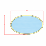 Mirrorsled Skaidrus veidrodis su LED priekiniu ap&scaron;vietimu 600x1000 (30mm) ovalas