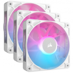 &bdquo;Corsair iCUE LINK RX120 RGB&ldquo; serijos PWM ventiliatoriai, 3 vnt. pakuotėje &ndash; 120 mm, baltas