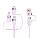 USAMS Kabelis U85 2xUSB-C/USB/Micro-USB/ Lightning 6in1 1,2m 100W PD Fast Charge violetinės spalvos SJ645USB02 (US-SJ645)