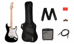 Elektrinės gitaros komplektas Fender Squier Sonic Strat + Frontman 10G, Juoda