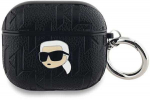 Apple AirPods 3 Karl Lagerfeld Cover Monogram Karl Head ausinių dėklas juodos spalvos