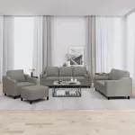 Sofa Sofos komplektas su pagalvėmis, 4 dalių, taupe, audinys