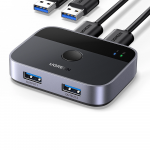 Ugreen CM757 2in1 adapteris 2x USB-A 3.0 (įvestis) / 2x USB-A (i&scaron;vestis) - pilkos spalvos