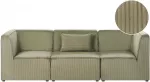 Beliani 3 vietų modulinė sofa LEMVIG, žalias velvetas