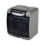 Karlik Elektrotechnik 10GHE-1d JUNIOR Lizdas pojedyncze su/u (klapka dymna) &scaron;viesiai pilka IP54 10GHE-1d
