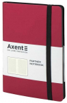 Užra&scaron;ų knyga PARTNER SOFT, Axent, A5, 96 lapai, 80gsm, langeliais, mink&scaron;tas PU vir&scaron;elis, raudonos sp.