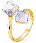 Paauksuotas sidabrinis žiedas su Swarovski kristalais Brasco 53559