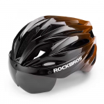 Rockbros dviratininko &scaron;almas su Visor, Detachable UV Protective Goggles, Unisex - juodos spalvos/rudos spalvos