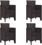 Sodo Kėdė su pagalve 4 pcs Ruda 53 x 49 x 85 cm Polipropilenas