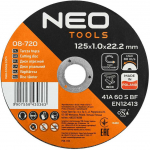 Neo Tools Pjovimo diskai metalui/INOX 125 x 1,0 x 22,2mm, 41 A60-S-BF, 25 vnt. Pagaminta Lenkijoje