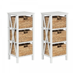 Promotions Naktinis staliukas, 36x30x80 cm, rie&scaron;utmedis ir balta