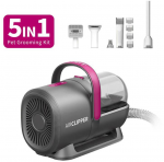 PETKIT naminių gyvūnėlių kirpimo ma&scaron;inėlė su oro kirpimo funkcija, dulkių siurblio rinkinys 5in1 LM4, pilka/balta