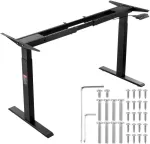 Elektrinis reguliuojamo auk&scaron;čio stalo rėmas, dviejų variklių reguliuojamo auk&scaron;čio stalo pagrindas, juodas sėdimo-stovimo stalo keitiklis, ergonomi&scaron;kas namų biuro stalas