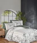 Riposo LUXURY Satino medvilnės patalynės komplektas LINA Žalias 200x200 cm