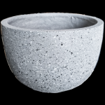 Besk Pusapvalis stiklo pluo&scaron;to vazonas 30x20, &scaron;viesiai pilkas