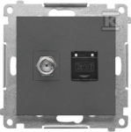 Kontakt Simon GN.ANTE."F"+RJ45 K.6 GRAFIT.MAT SIMON55