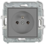 Karlik Elektrotechnik 27IGP-1z ICON Vieno lizdo mechanizmas su įžeminimu 2P+Z (be srovės kelio sklendių) matinė pilka 27IGP-1z