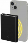 Ksix Magnetic Powerbank 10000 mAh 22,5W, Juodas