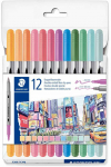 Staedtler - Dual-Tip Markers Pastel, 12 pcs Assorted (3200 C12PA)