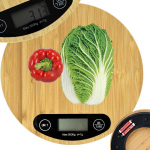 Bambuko virtuvinės svarstyklės LCD 5kg