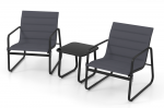 Lauko baldų komplektas Promotions Bistro komplektas, 3 dalių lauko kėdės ir &scaron;oninis staliukas, 73x61x76 cm, pilka, metalas