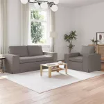 Sofa 2 pcs Taupe Metalas