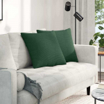 Sofa Pagalvės 2 pcs Tamsiai žalia 50 x 50 cm Kordūrinis audinys