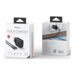 YESIDO sieninis įkroviklis YC54 PD 20W QC 2xUSB-C + TYPE-C/LIGHTNING laidas 27W 1M juodas