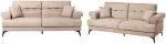 Sofa Beliani 5 vietų mink&scaron;tų baldų komplektas SKIVE &scaron;viesiai rudas
