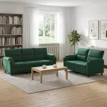 Sofa Sofos komplektas 2 vnt. Tamsiai žalia Aksomas