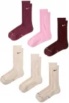Kojinės Nike Everyday Elevated 6 par smėlio sp., bordo spalvos, rožinė HQ8021 910 (35-37,5)