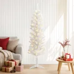 Dirbtinis lieknas Kalėdų medis 120 cm 150 LED &Scaron;ilta balta
