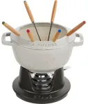 Fondue rinkinys Staub &ndash; 20 cm, balta triufelė