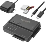 Alxum Ide ir Sata adapteris, Usb Type-c 5gbps kietojo disko adapteris su klonavimu, maitinimo jungiklio adapteris 2.5/3.5 colių Sata Hdd & Ide Hdd kietojo disko keitikliui, su 12v/2a maitinimo &scaron;altiniu ir Usb C laidu