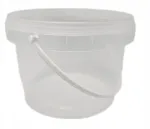 Plastikinis kibirėlis su dangteliu, atestuotas maistui, 0,6 l - 10 vnt.