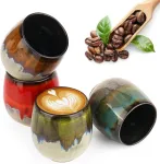 Xtdmj Espresso puodeliai 4 x 100 ml espresso puodelių rinkinys, rankų darbo porcelianiniai kavos puodeliai, auk&scaron;tos kokybės storasieniai keraminiai espresso puodeliai, idealūs espresso, mocha, macchiato, arbatai