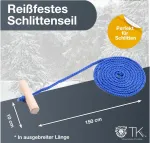 Sportyfits&reg; Virvė rogutėms traukti 1.50 m 150 cm kilpa metras traukimo virvelė rogutėms ir toboganui žiemą, vaikams (pasirinktinas kiekis) 1 x mėlyna