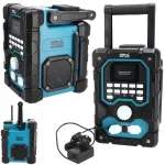 Automagnetola Dedra statybinis radijas akumuliatorinis 230v bluetooth usb aux dab+fm