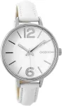 Oozoo C9480 moteri&scaron;kas laikrodis su odiniu dirželiu, 38 mm, baltas, baltas - C9480, dirželis.