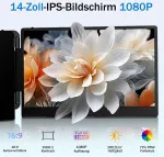 Monitorius Newwin 14 colių Fhd 1080p Ips ne&scaron;iojamas ekrano monitoriaus plėtiklis, suderinamas su 13-17 colių ne&scaron;iojamaisiais kompiuteriais, Windows, Mac, Chrome Switch