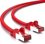 Deleycon Cat6 Patch kabelis S-ftp/pimf (įvairių spalvų) Cat. 6 tinklo kabelis. Ethernet tinklo kabelis [250&ndash;25 m] dvigubo ekranavimo, raudonas